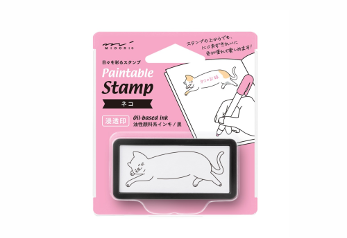 Pieczątka Midori Paintable Stamp Pre-inked Half Size Kot