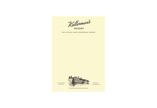 Herb Lester Ficional Hotel Notepad - bloczek Kellerman's Resort Dirty Dancing
