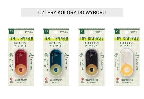 Midori XS: mini dyspenser z taśmą klejącą - różne kolory