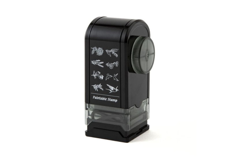 Pieczątka Midori Rotating Stamp Dial kwiaty i ptaki (3).jpg