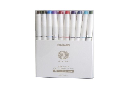 Sailor Shikiori Brush Pen - zestaw 20 cienkopisów
