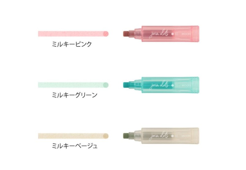 Noteka Zakreślacze Midori Connecting Pen Join Dots Milky (4).jpg