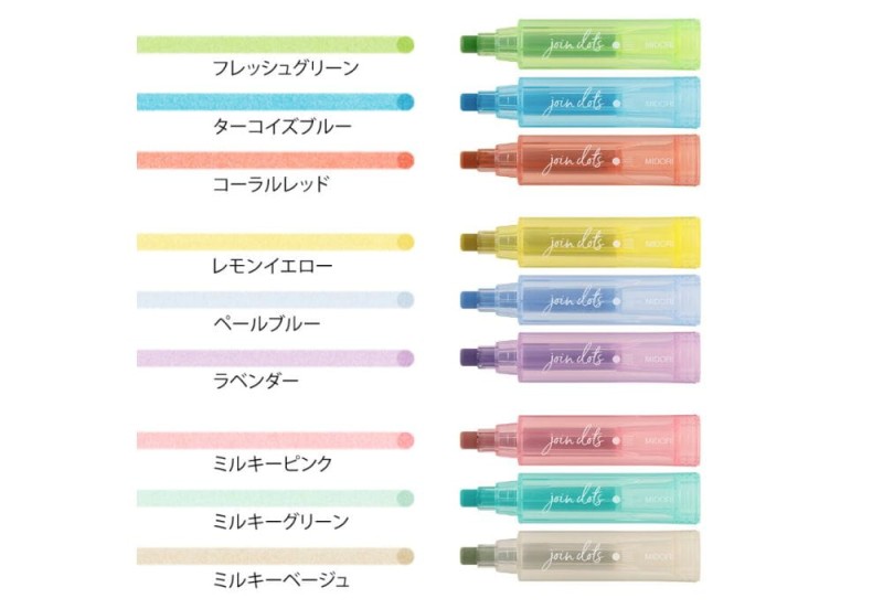 Noteka Zakreślacze Midori Connecting Pen Join Dots Light tone (5).jpg