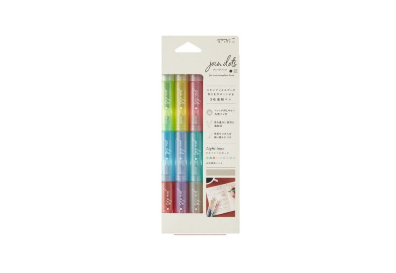 Noteka Zakreślacze Midori Connecting Pen Join Dots Light tone.jpg