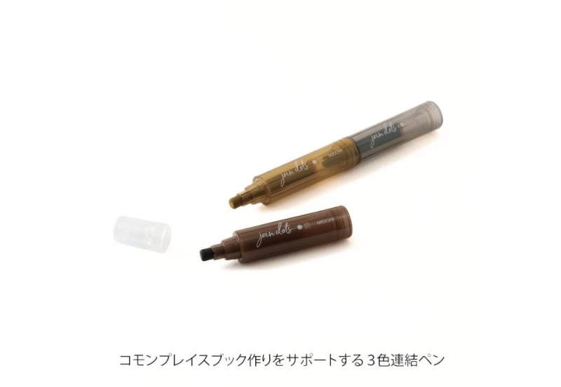 Noteka Zakreślacze Midori Connecting Pen Join Dots Mocha (3).jpg