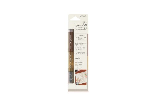 Midori Zakreślacze Connecting Pen Join Dots - Mocha