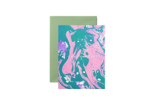 Suska & Kabsch Kartka Marble Turkusowa  - Gratulacje