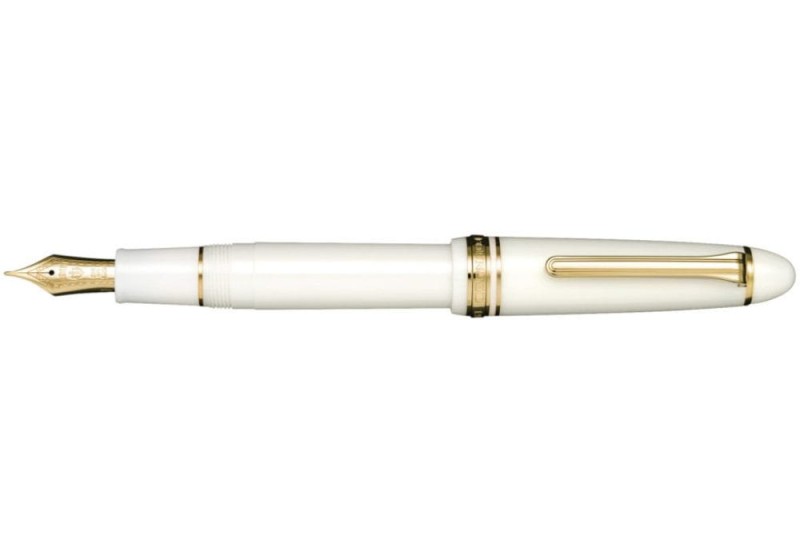 NOTEKA Sailor 1911 Large Gold Trim Pióro Wieczne White Białe 21k.jpg