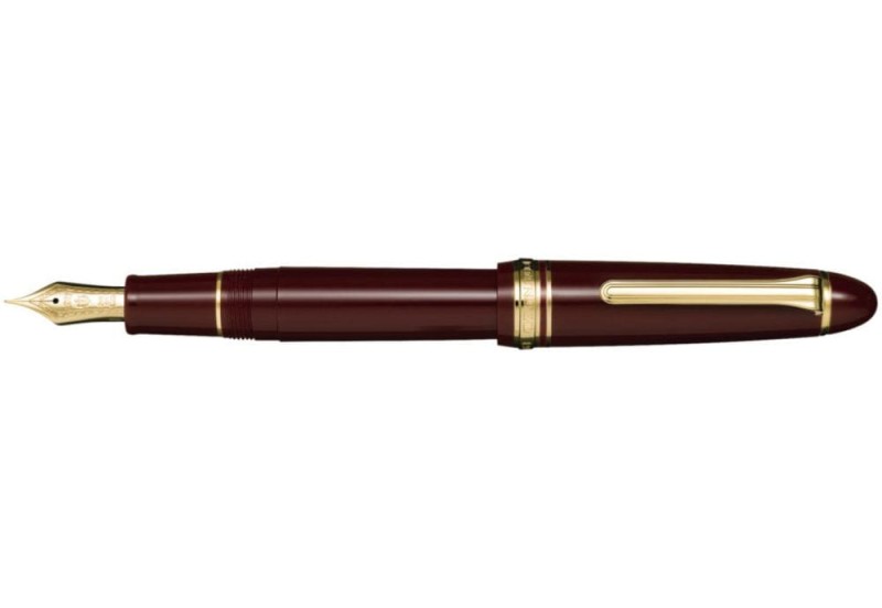 NOTEKA Sailor 1911 Large Gold Trim Pióro Wieczne Maroon Brązowe Bordowe 21k.jpg