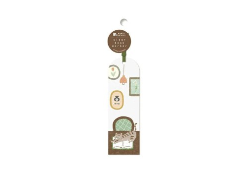 Furukawashiko Zakładka HONTOWATASHI Clear Bookmark - Przeciągający się kot