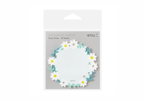 Midori Karteczki Samoprzylepne Katanuki Fusen Sticky Notes Biały Wianek
