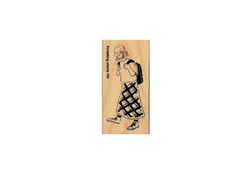 KODOMO NO KAO Stempel I LOVE STAMP Life - Kobieta z plecakiem