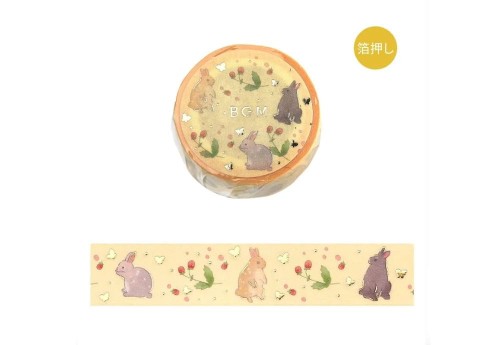 BGM Taśma Washi Rabbit World Raspberry 20 mm - Malina