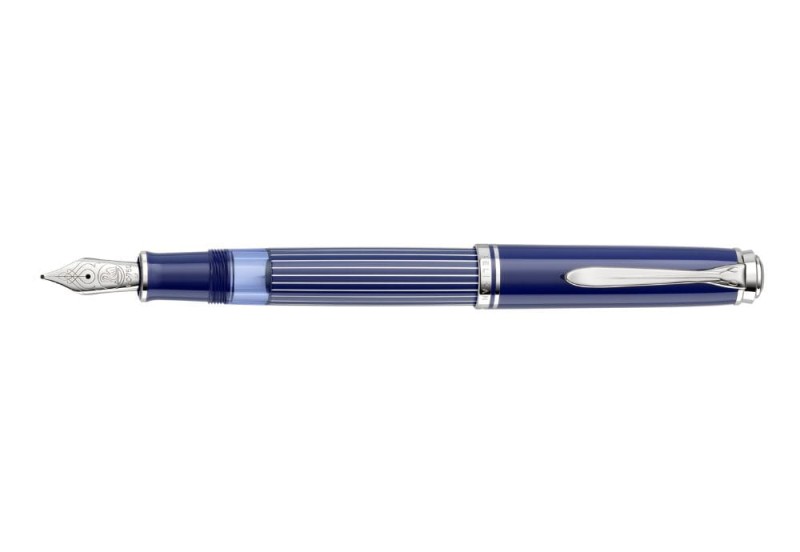 M815 Metal Striped Blue Pelikan Pióro wieczne.jpg