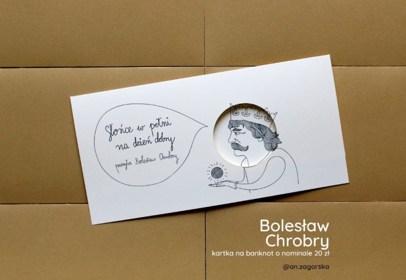 Królewska kartka z kopertą na banknoty BOLESŁAW CHROBRY OTEKA.jpg