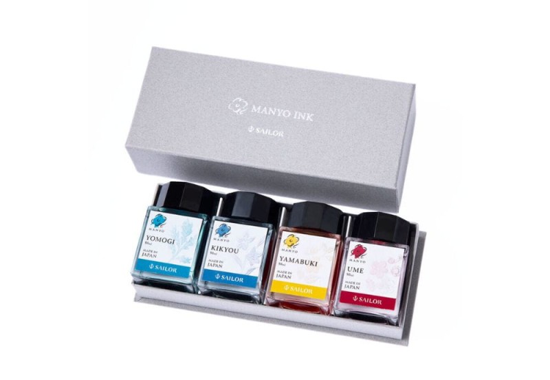 Sailor Zestaw Atramentów Manyo Set 1 4x 20 ml Yomogi, Kikyou, Yamabuki, Ume.jpg