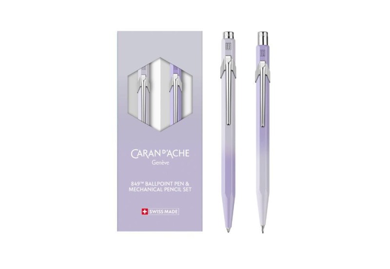 Caran d'Ache zestaw długopis i ołówek Blooming Lavender NOTEKA.jpg