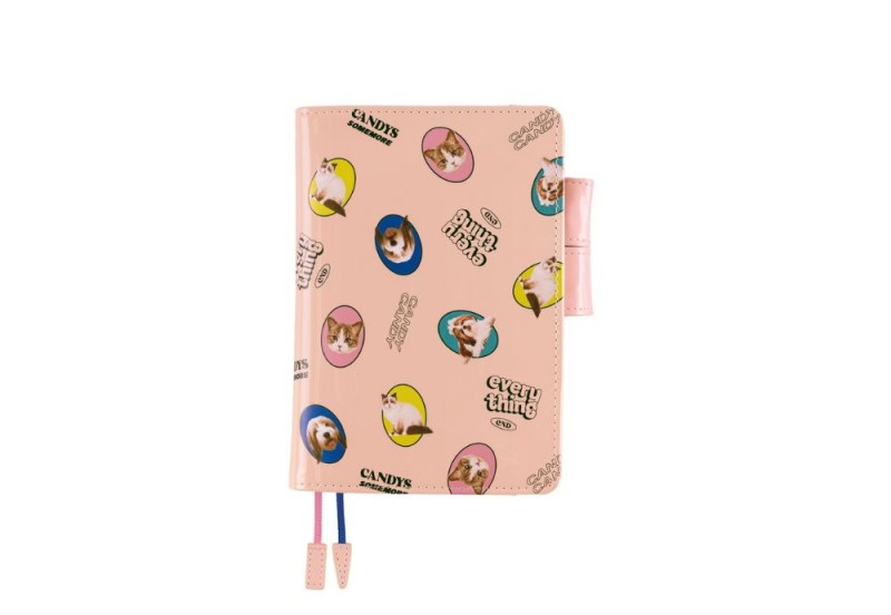 Hobonichi Techo Original A6 Cover: Candy Stripper: Random Dog & Cat (Pink)