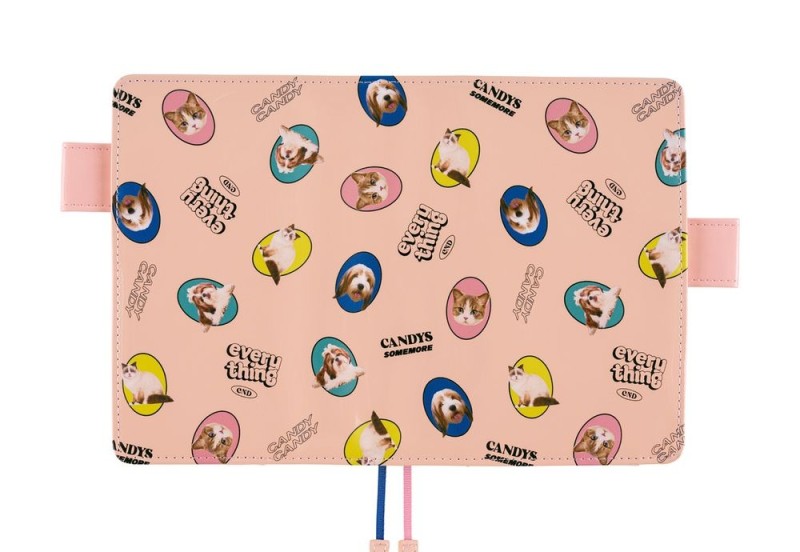 Hobonichi Techo Original A6 Cover: Candy Stripper: Random Dog & Cat (Pink)