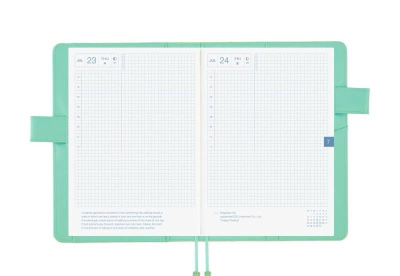 Hobonichi Techo Cousin A5 Cover Colors: Chamomile Mint
