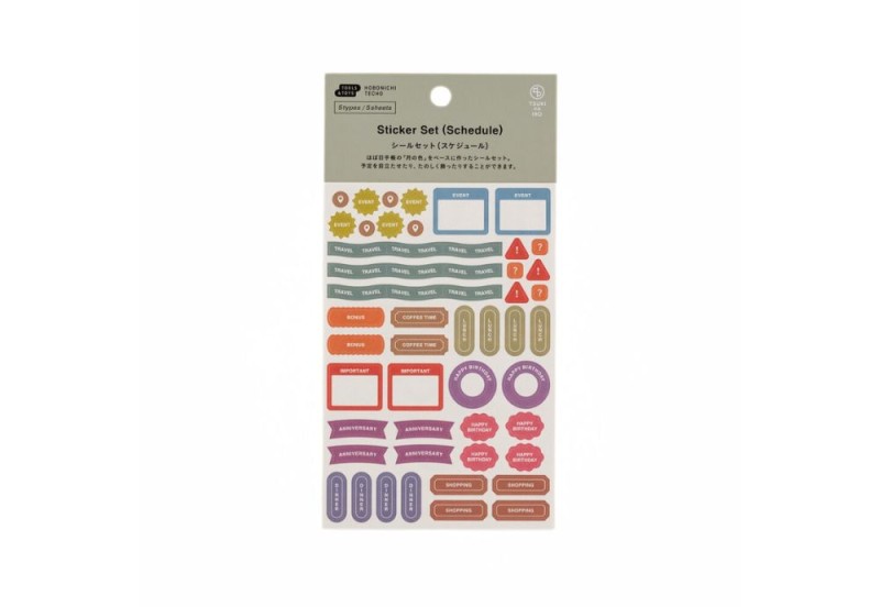 Hobonichi Techo TSUKI no IRO Sticker Set (Schedule)