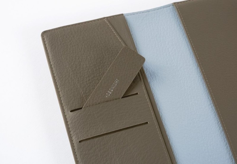 Hobonichi Techo Weeks Cover: Leather Taut (Gray & Light Blue)