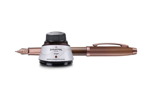 Sheaffer 100 Coffee Edition Matt Brown - zestaw: pióro wieczne i atrament o zapachu kawy 50 ml