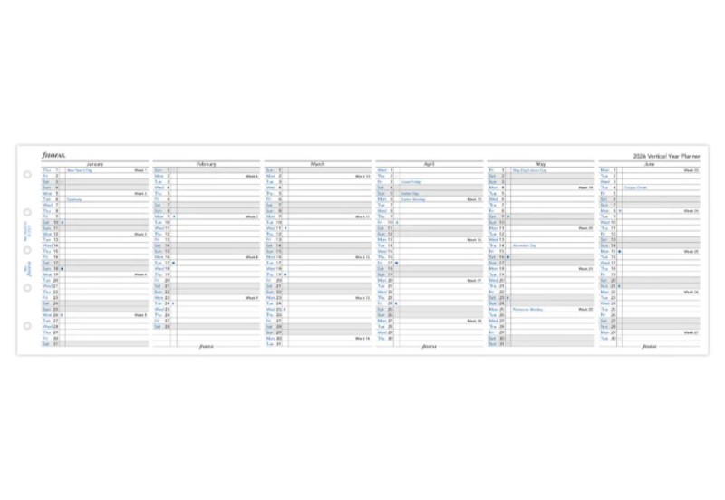 Filofax wkład kalendarzowy Vertical Year Planner 2026 mini NOTEKA (4).jpg