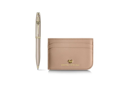 Sheaffer 100 Emily in Paris Champagne Gold - zestaw: długopis i etui na karty