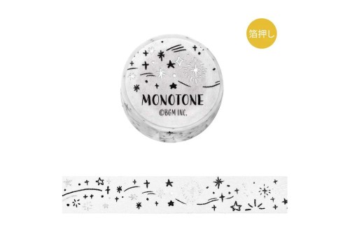 BGM Taśma Washi Monotone Silver Foil 15 mm - Starry Sky