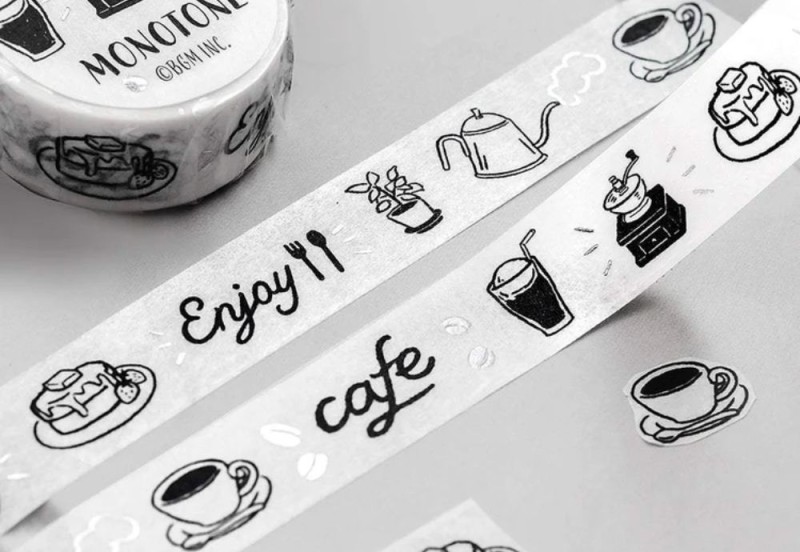 BGM Taśma Washi Monotone Silver Foil 15 mm - Cafe 15 mm NOTEKA (4).jpg