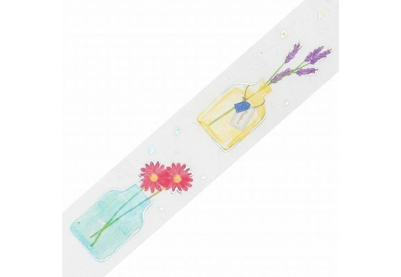 BGM Taśma Washi Clear Tape Flower Vase NOTEKA (2).jpg
