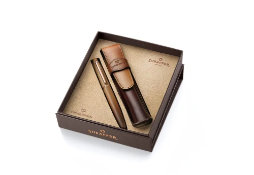 Sheaffer VFM Coffee Edition Matt Brown - zestaw: pióro wieczne i skórzane etui
