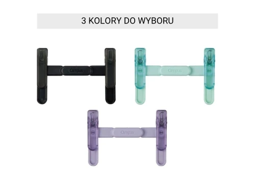 Kokuyo Book Clip Campus - obracany klips plastikowy - różne kolory