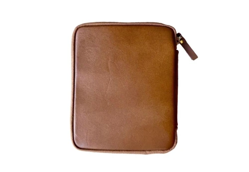 Kyoku Haku Zippered Pen Case Leather Khaki - skórzany piórnik na 10 instrumentów