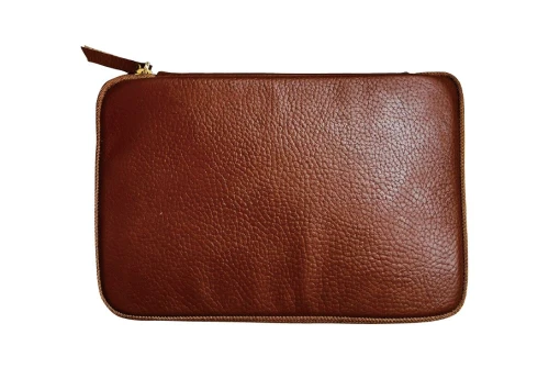 Kyoku Haku Zippered Pen Case Leather Brown - skórzany piórnik na 10 instrumentów