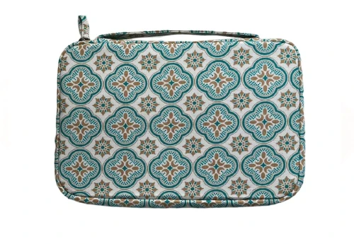 Kyoku Haku Zippered Pen Case Begonia Flowers Brown - piórnik na 20 instrumentów