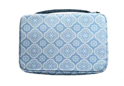 Kyoku Haku Zippered Pen Case Begonia Flowers Sky Blue - piórnik na 20 instrumentów