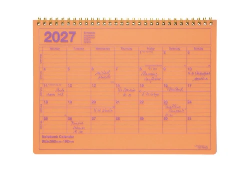 Mark's Japan - Kalendarz Biurkowy M 2027 - neon orange