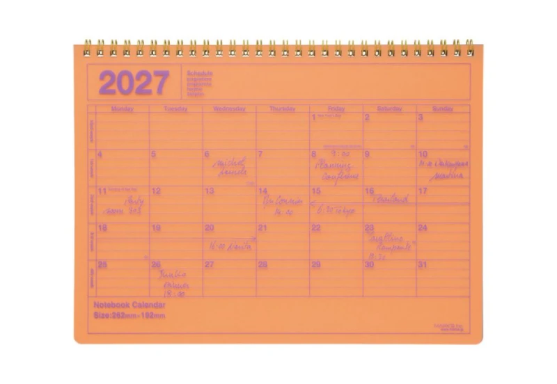 kalendarz biurkowy 2027 mark's japan M neon orange NOTEKA.jpg