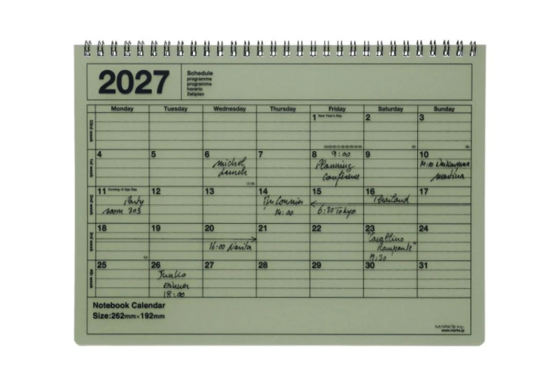 kalendarz biurkowy 2027 mark's japan M khaki NOTEKA.jpg