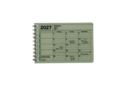 Mark's Japan Kieszonkowy kalendarz miesięczny XS 2027 - khaki