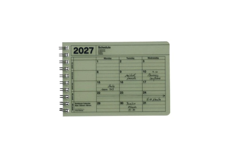 kalendarz miesięczny 2027 mark's japan XS khaki NOTEKA.jpg