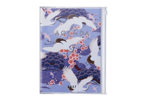 Mark's Japan Kalendarz 2026/2027 Japan / Birds Ptaki A5 - fioletowy