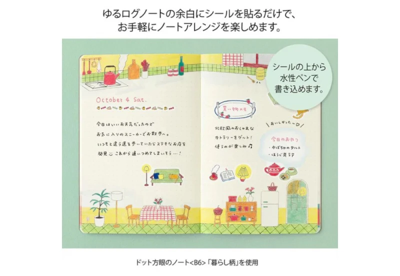 Naklejki Midori Yuru Log 2 Arkusze - Życie codzienne NOTEKA (5).jpg