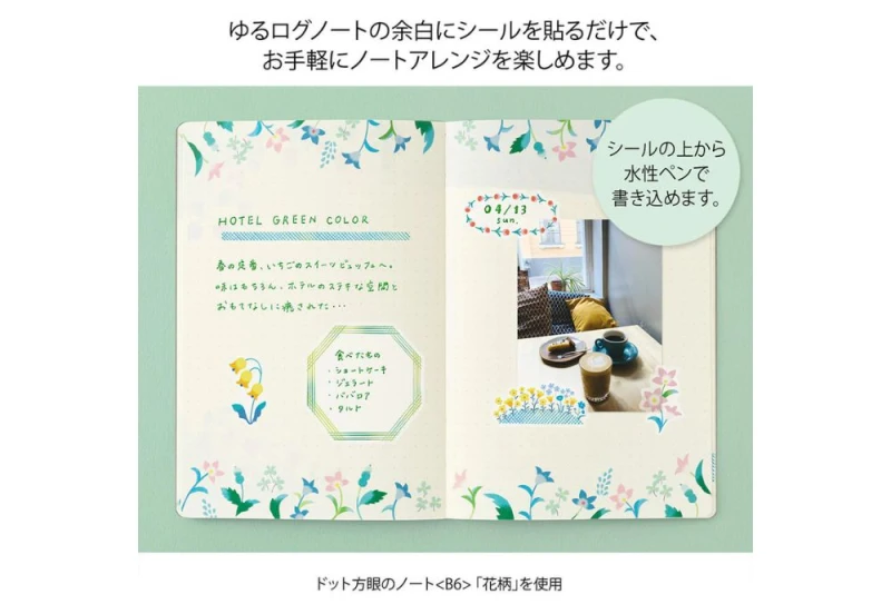 Naklejki Midori Yuru Log 2 Arkusze - Kwiaty NOTEKA (5).jpg