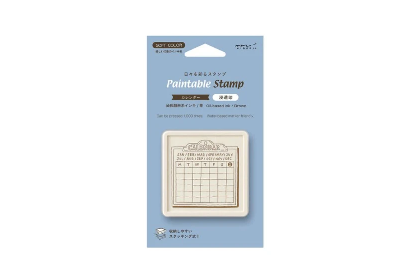 Midori pieczątka Paintable Stamp Pre-inked Soft Color Brązowa - Kalendarz NOTEKA.jpg