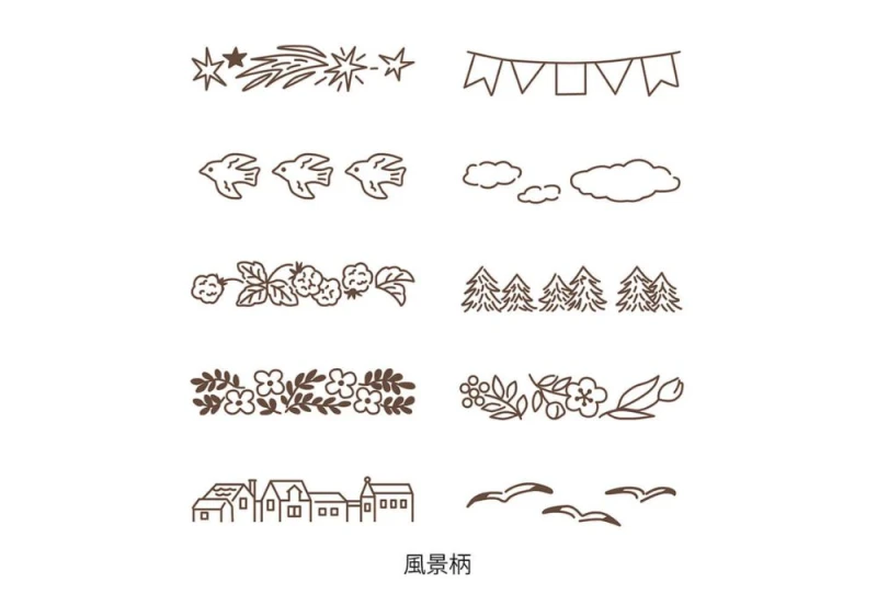 Midori Pieczątka Paintable Stamp Soft Color Brązowa Krajobrazy NOTEKA (3).jpg